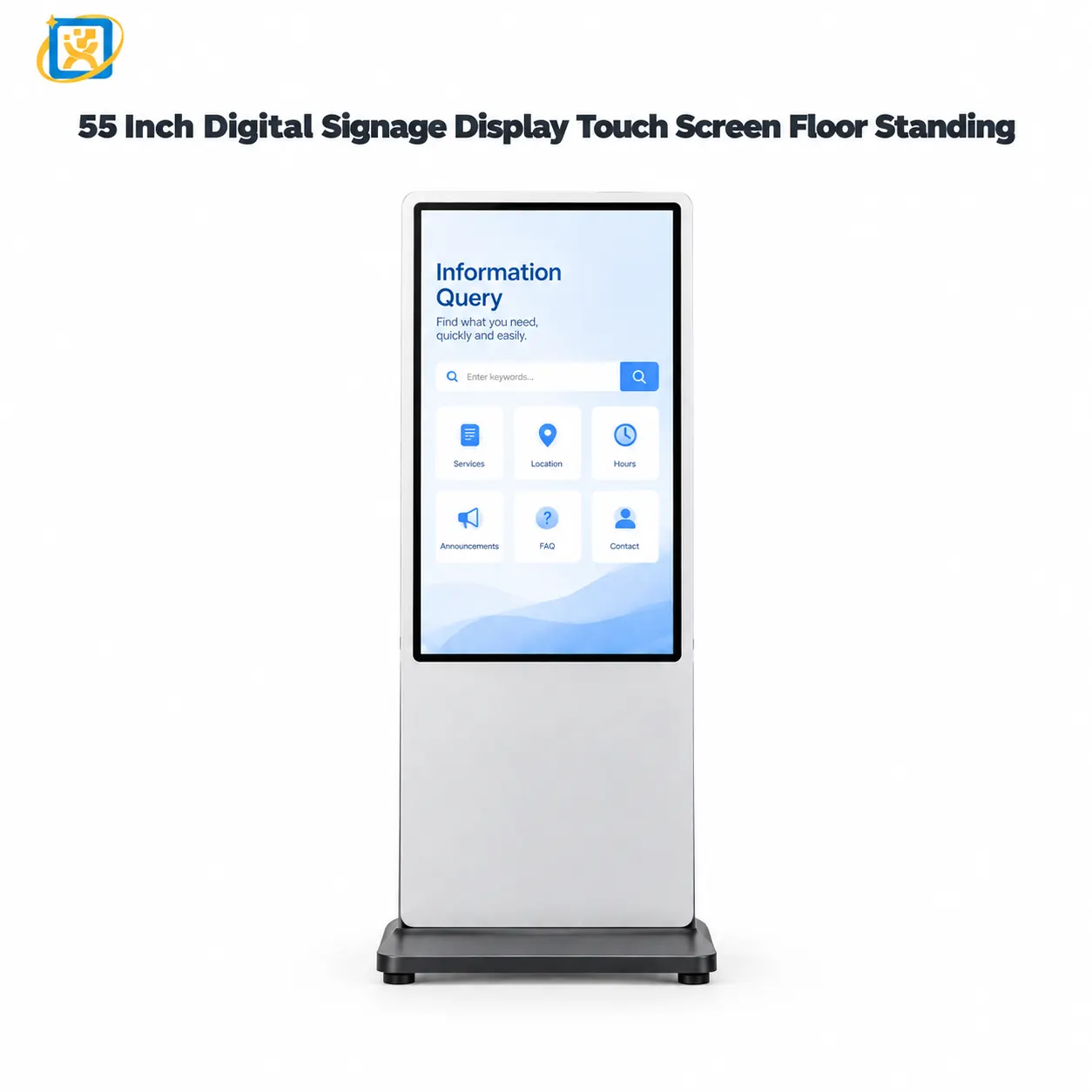 Product identification card for the 55-inch floor-standing touch digital signage