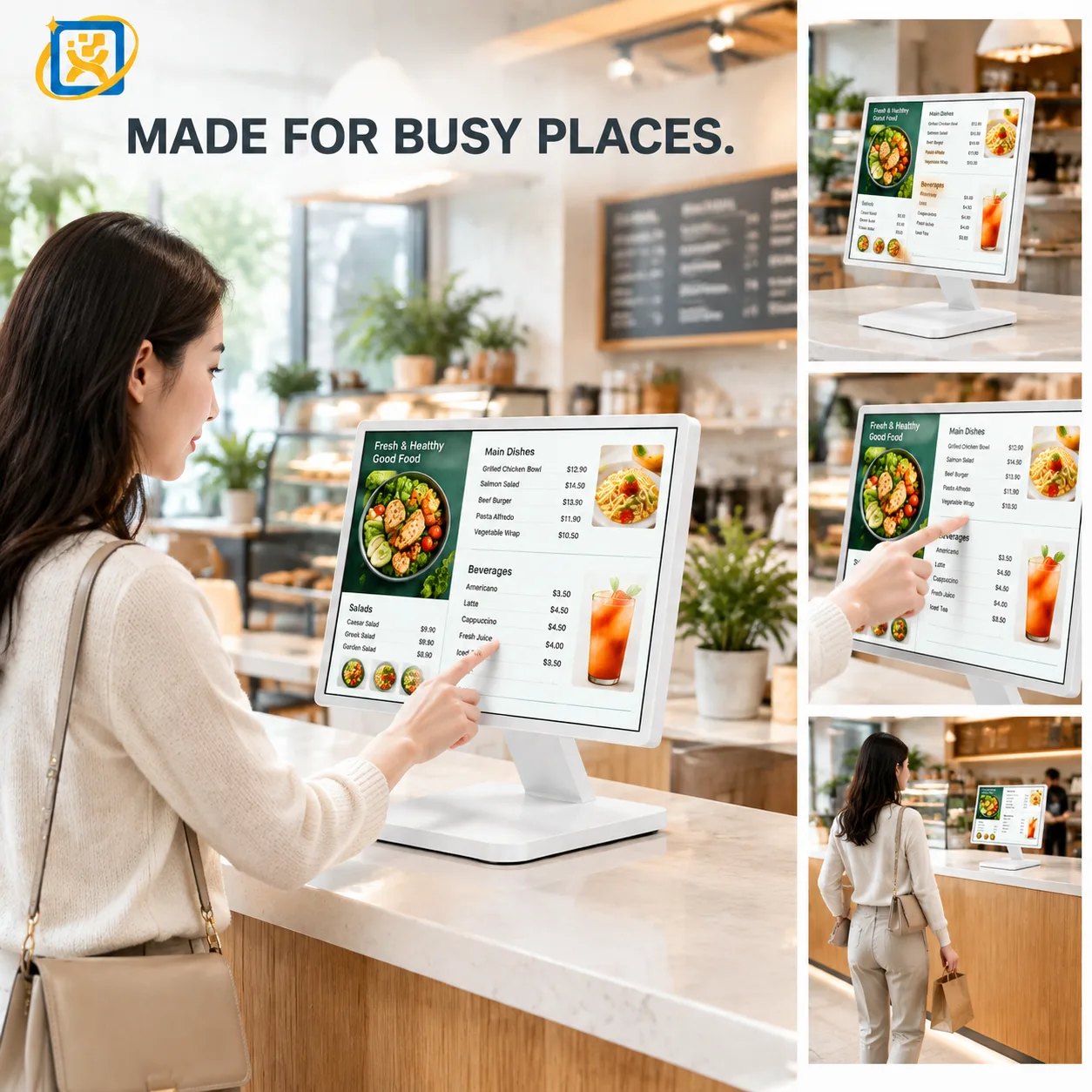 Desktop digital signage menu display product overview