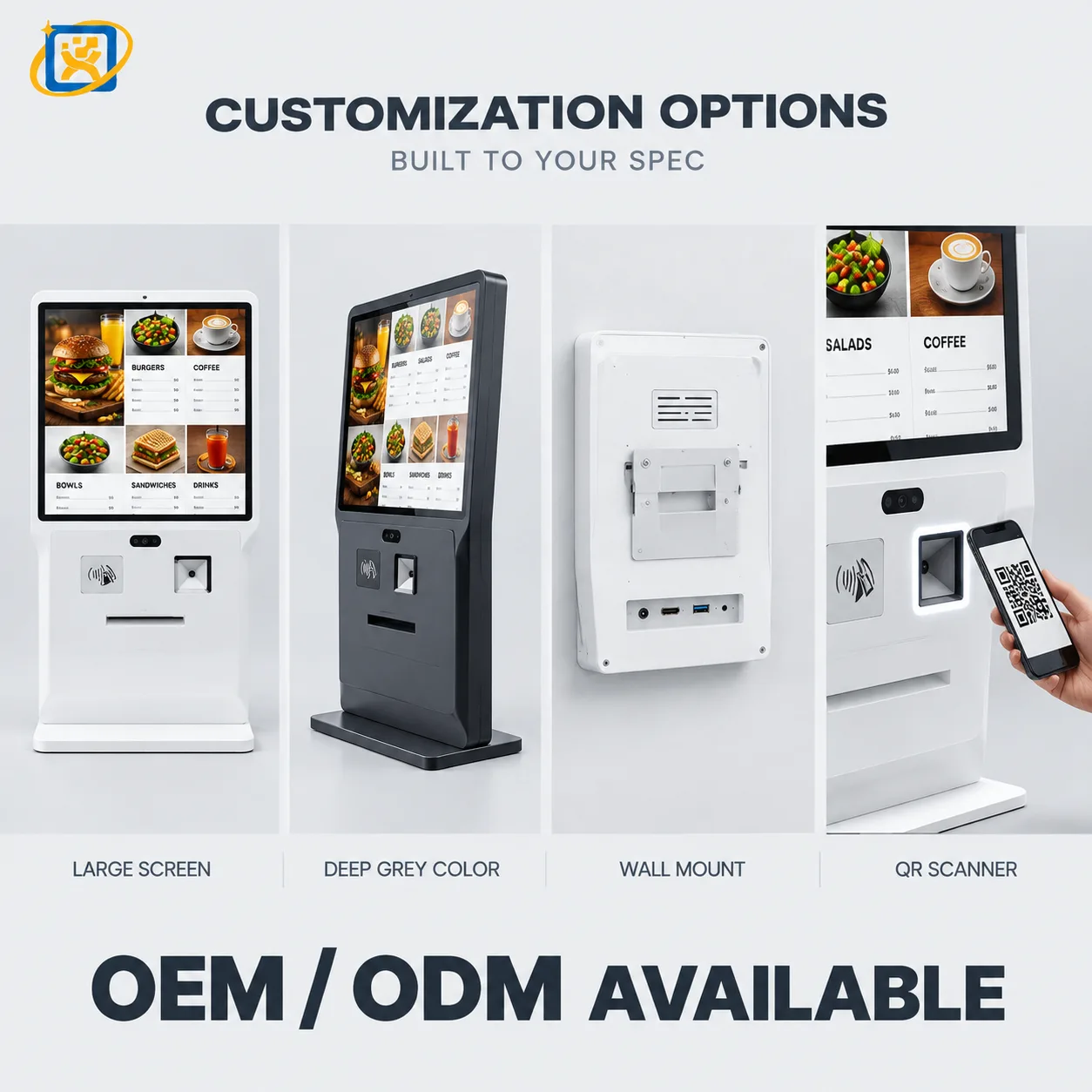 Desktop digital signage menu display showing a menu-board playback concept