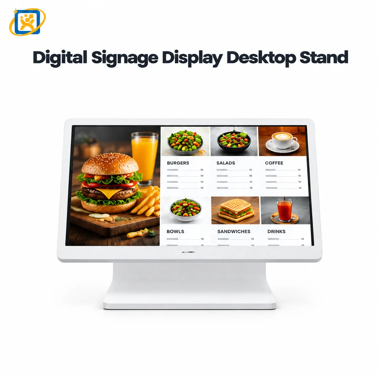 Product identification card for the desktop digital signage menu display