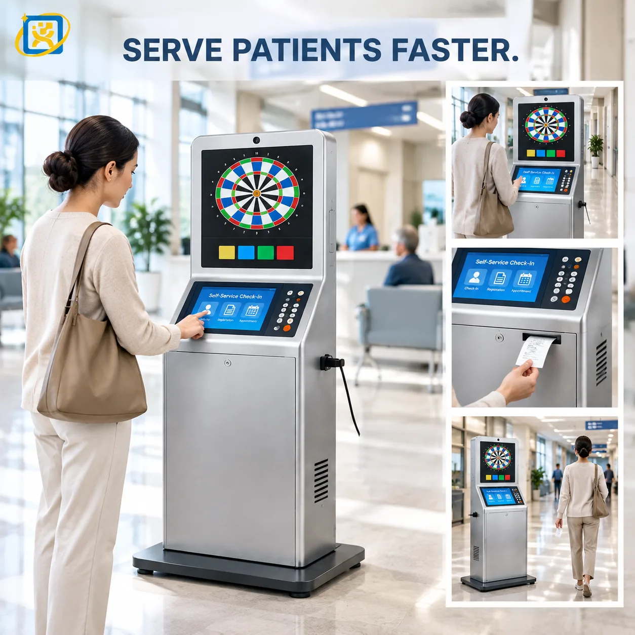 Psychological assessment terminal shown in a product poster layout
