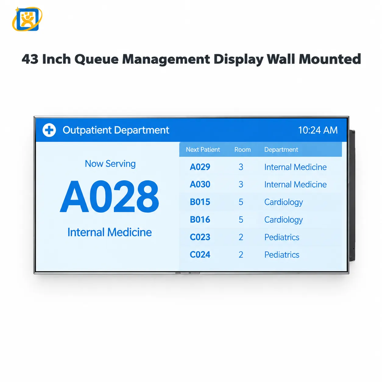 Product identification card for the wall-mounted hospital queuing display
