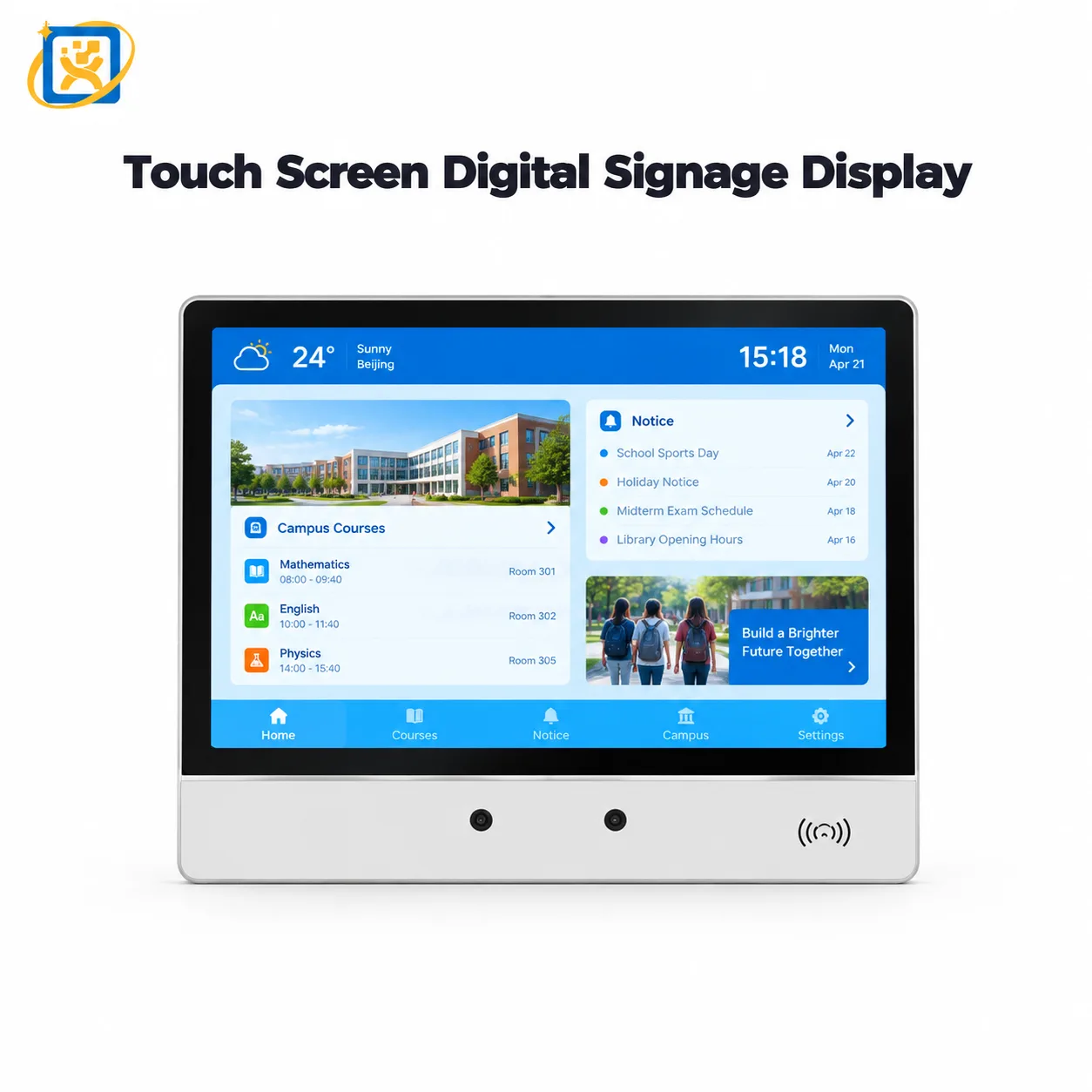 Wall-mounted classroom information display product identification card