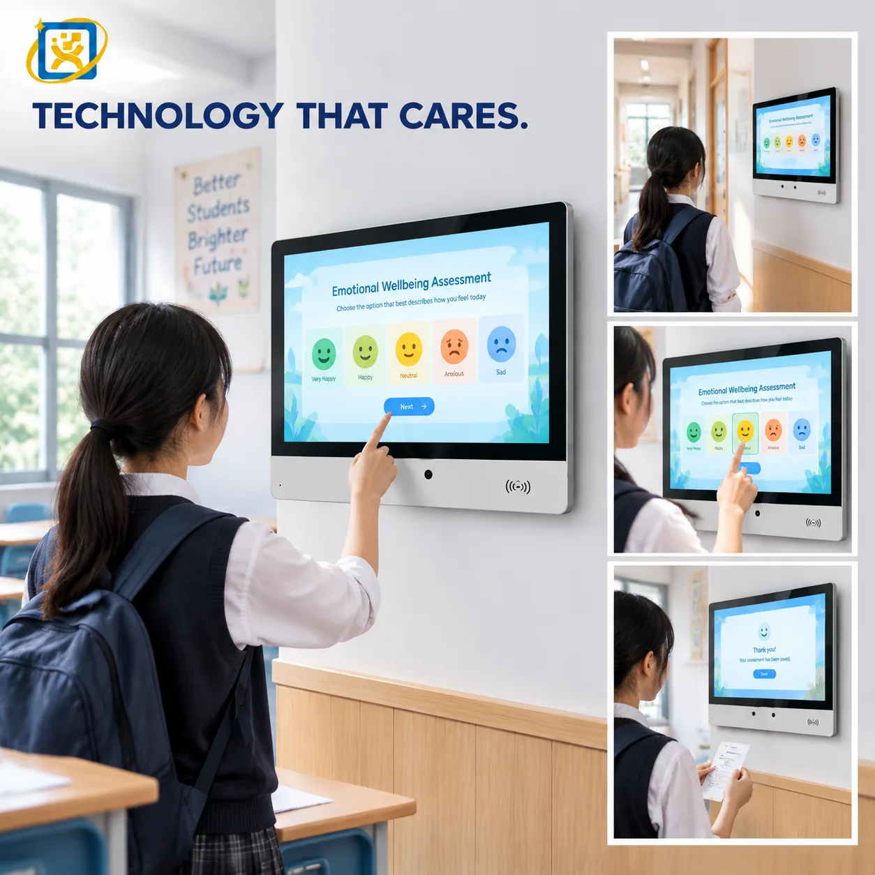 Wall-mounted classroom information display product overview